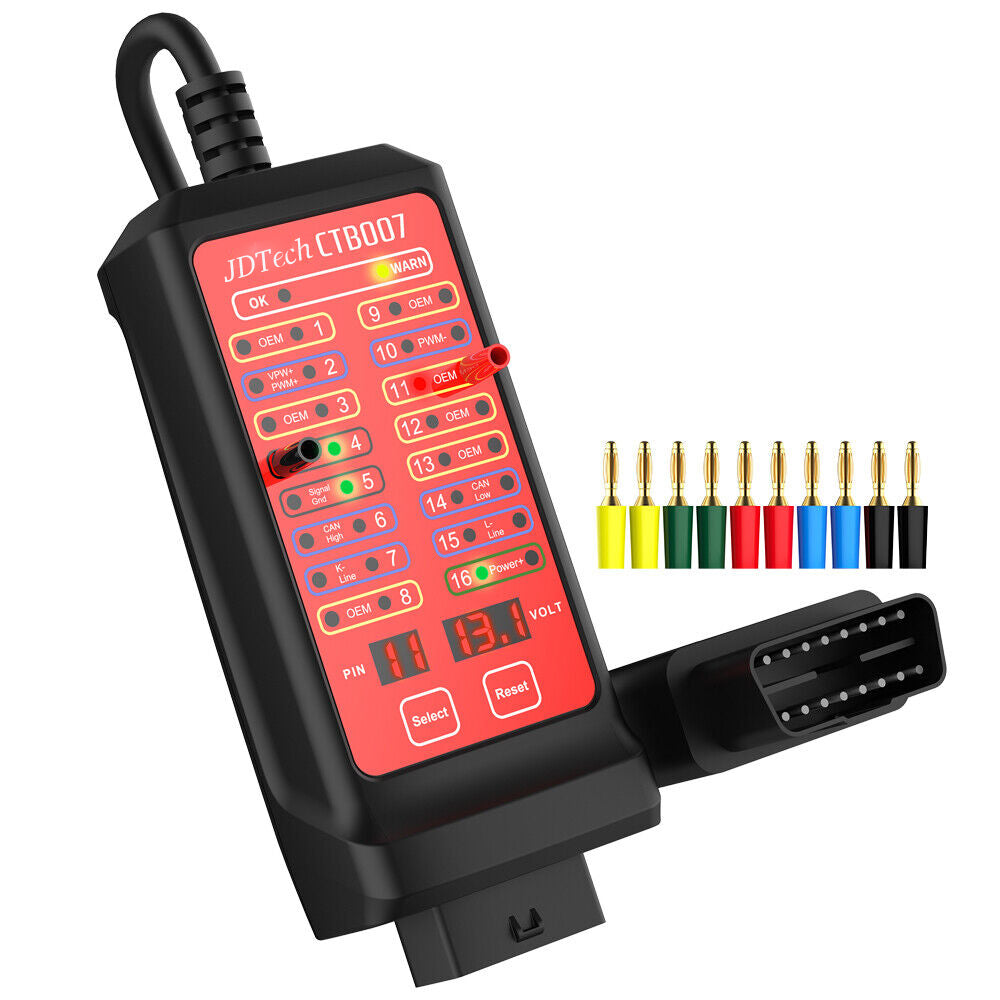 JDTech 自動車用 OBD-II ブレイクアウトボックス OBD2 CAN バス回路テスター 12 / 24 ボルト