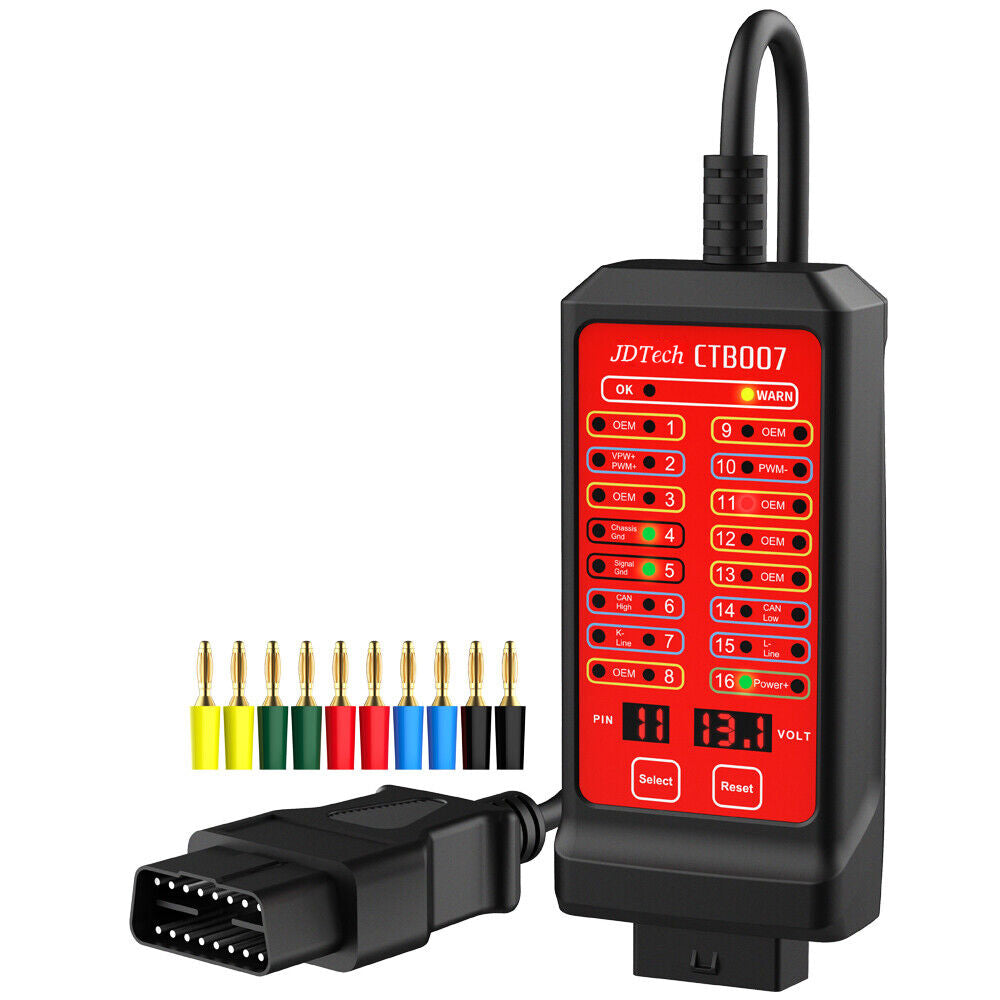 JDTech 自動車用 OBD-II ブレイクアウトボックス OBD2 CAN バス回路テスター 12 / 24 ボルト